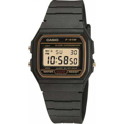 CASIO Digital Display and Resin Strap Mens Quartz Watch #F-91WG-9SDF