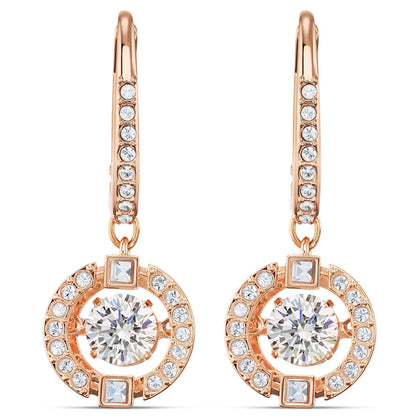 SWAROVSKI Sparkling Dance Round Earrings - Rose Gold #5504653